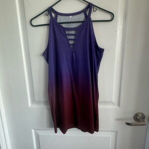 Purple and Red Ombre Women's Tank Top